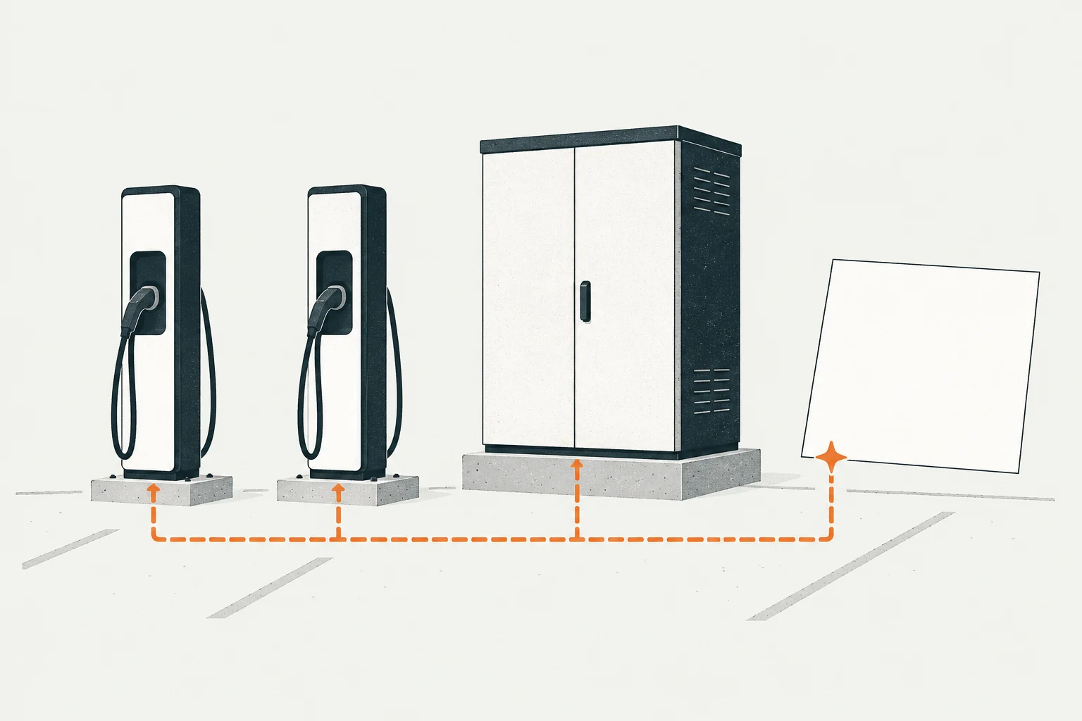 Site and electrical factors in a commercial EV charging installation